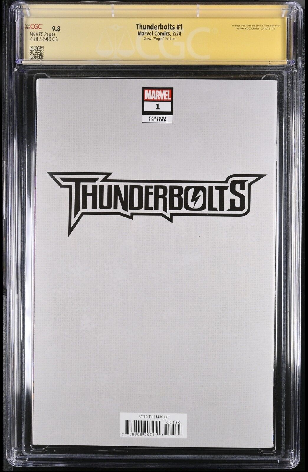 THUNDERBOLTS #1 - DERRICK CHEW VIRGIN VARIANT 🔑KEY 1:100 RATIO SIGNED CGC 9.8