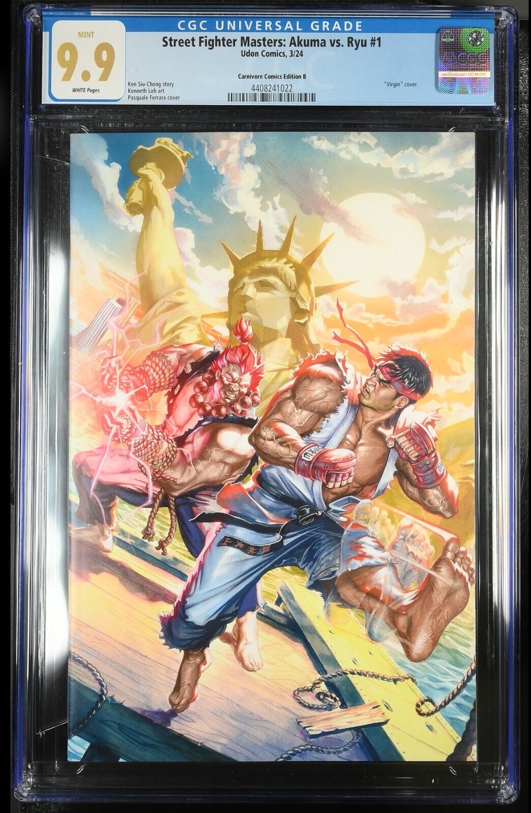 STREET FIGHTER MASTERS AKUMA VS RYU #1 - PASQUALE FERRARA VIRGIN VARIANT CGC 9.9