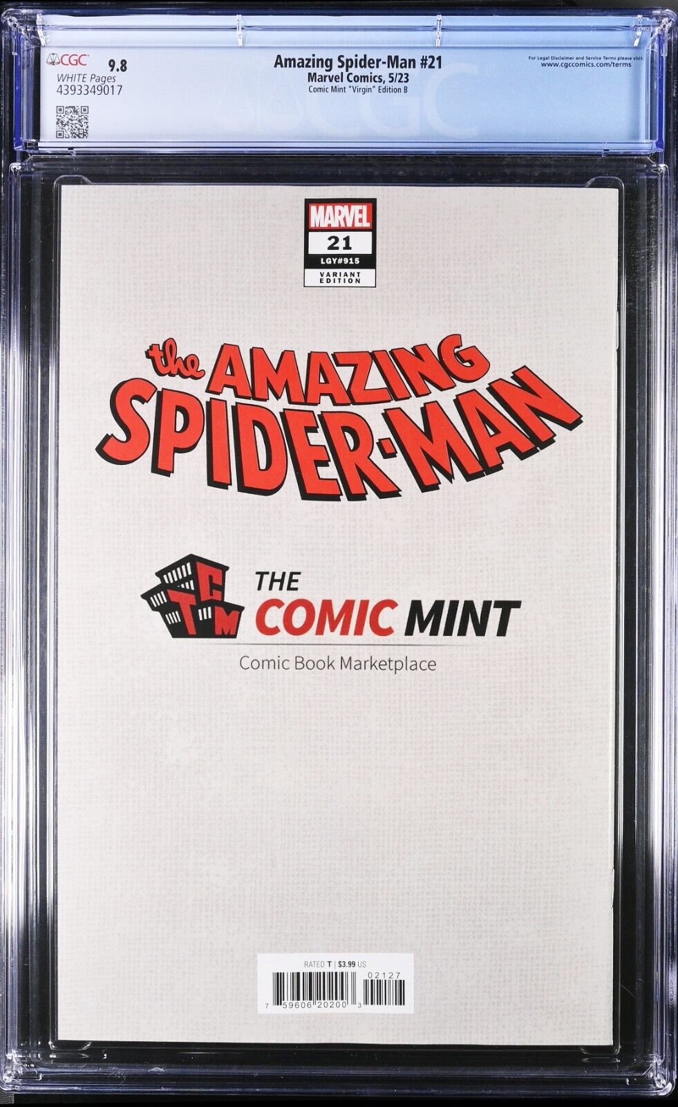 AMAZING SPIDER-MAN #21 IVAN TAO VIRGIN VARIANT MEGACON 2024 LTD 400 +COA CGC 9.8