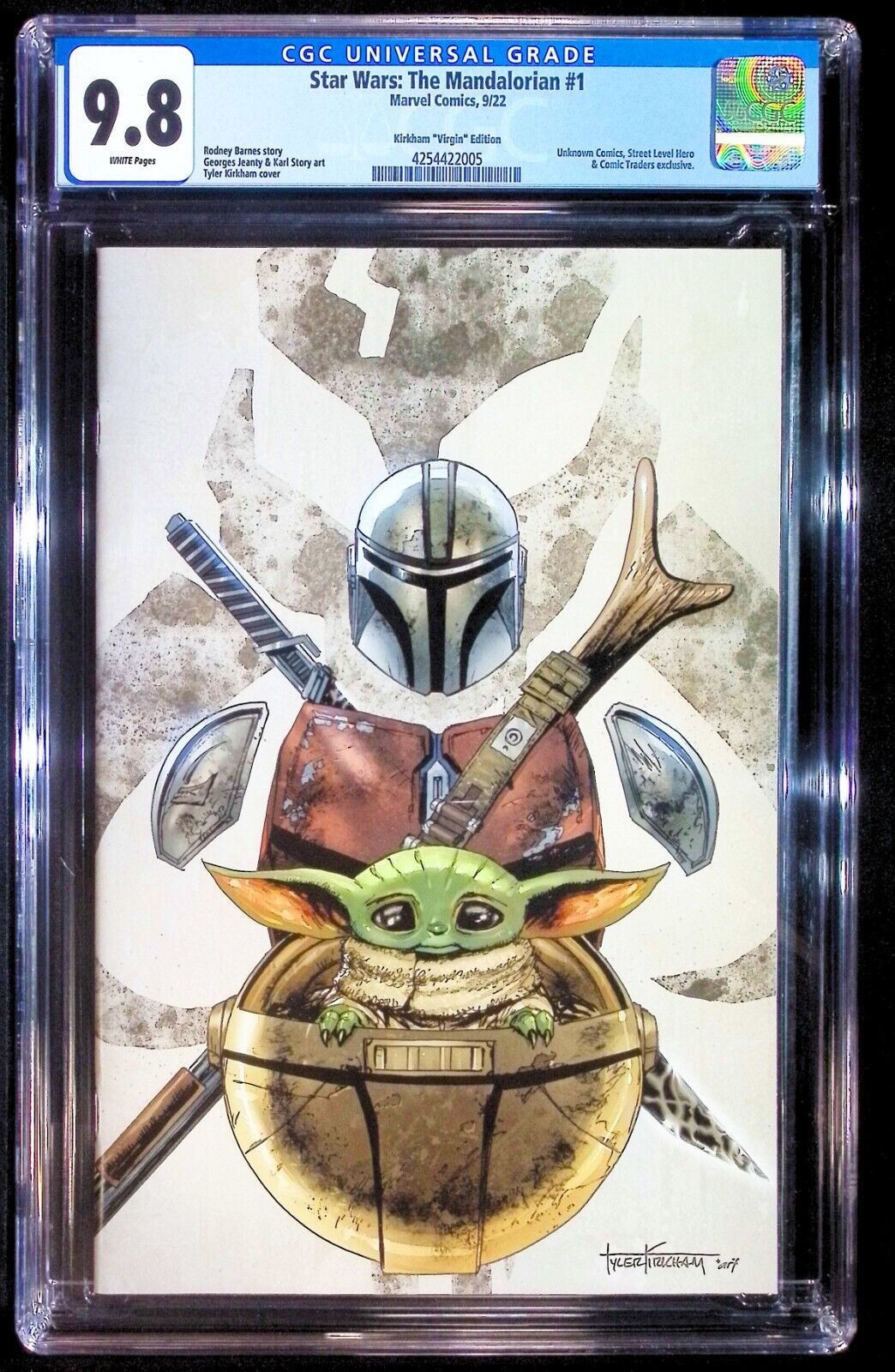 STAR WARS THE MANDALORIAN #1 - TYLER KIRKHAM VIRGIN VARIANT 🔑KEY CGC 9.8 NM/M