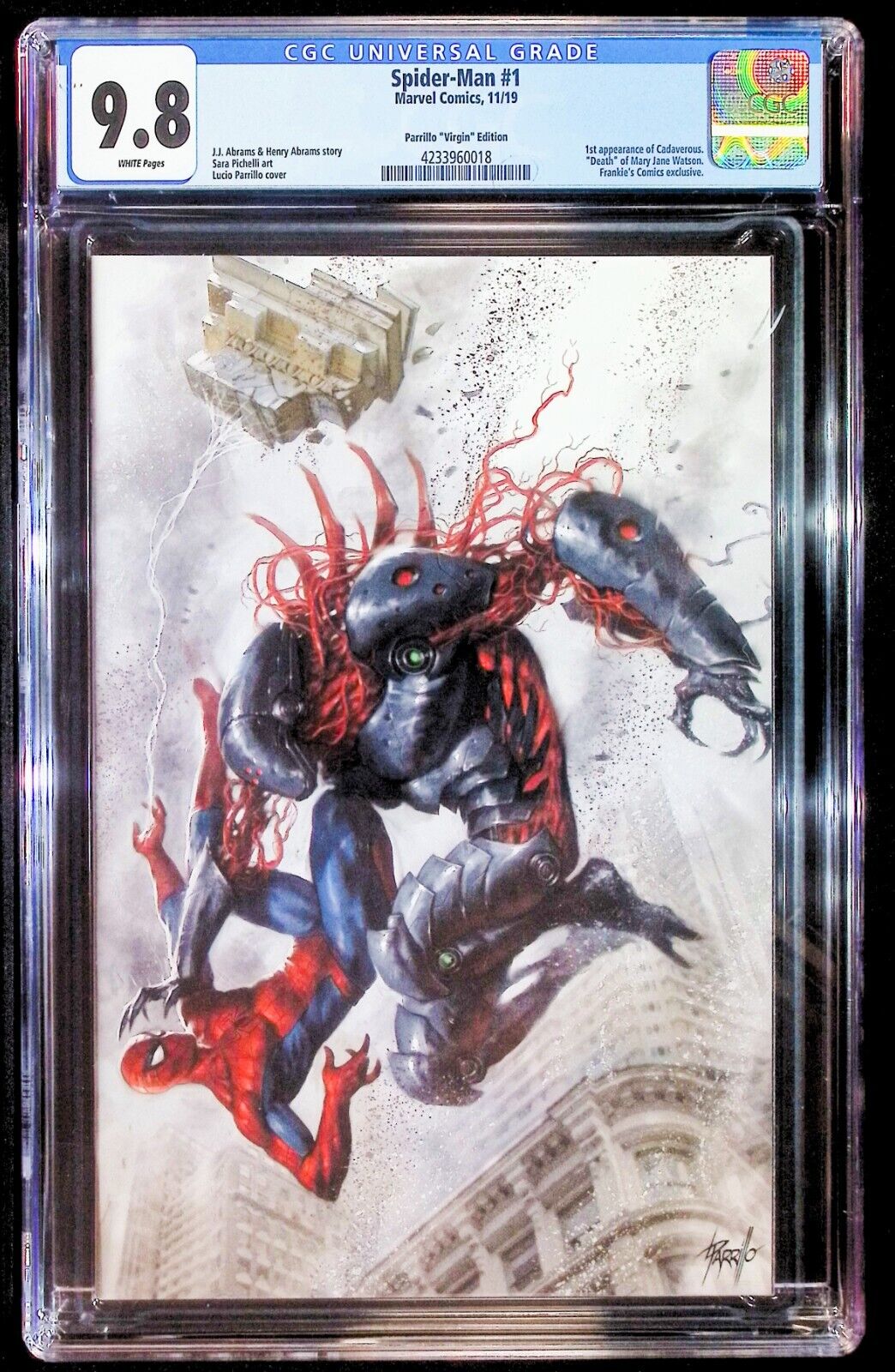 SPIDER-MAN #1 - LUCIO PARRILLO VIRGIN VARIANT 🔑KEY MARVEL 2019 CGC 9.8 NM/M