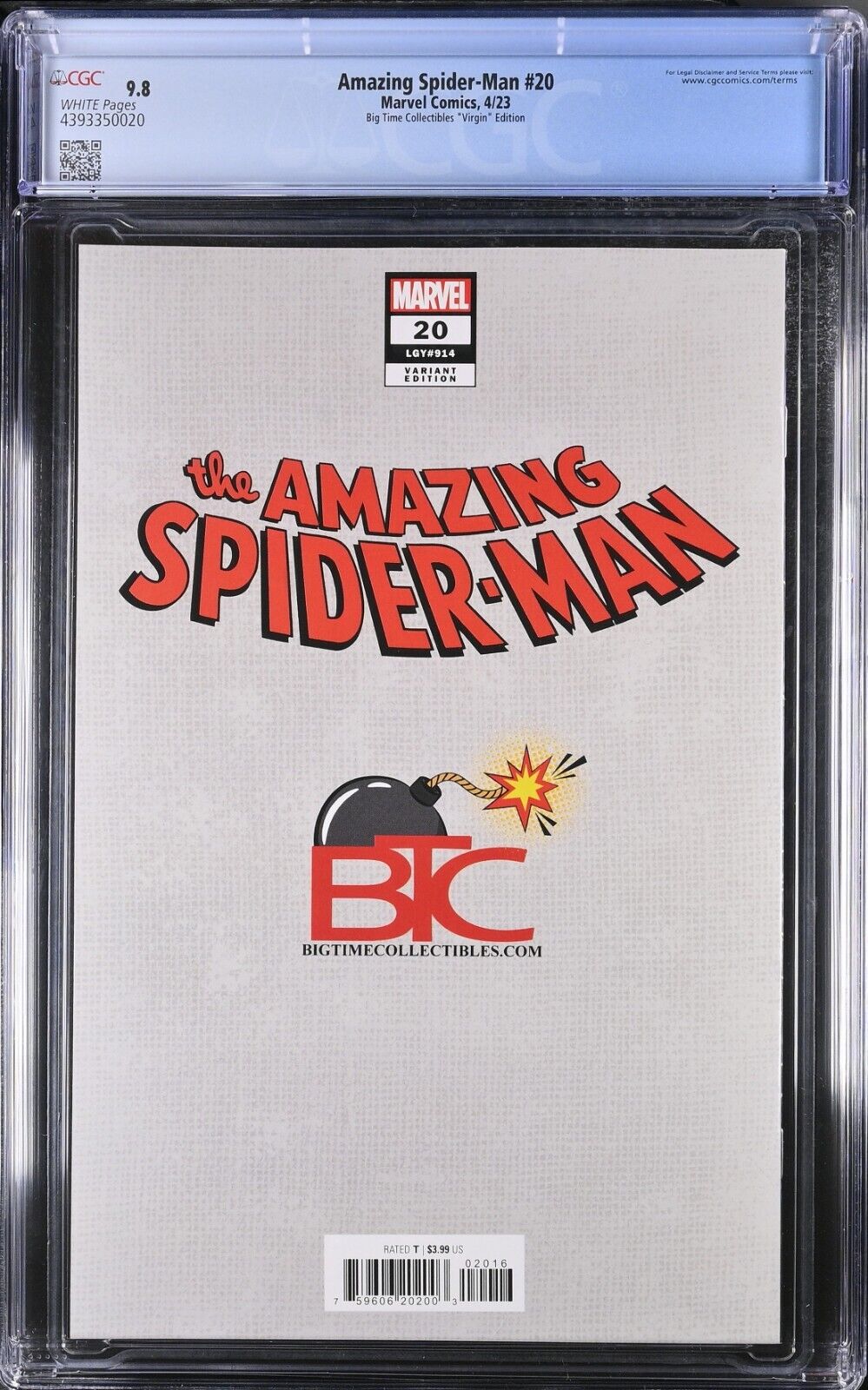 AMAZING SPIDER-MAN #20 - ARIEL DIAZ VIRGIN VARIANT MARVEL COMICS 2023 CGC 9.8