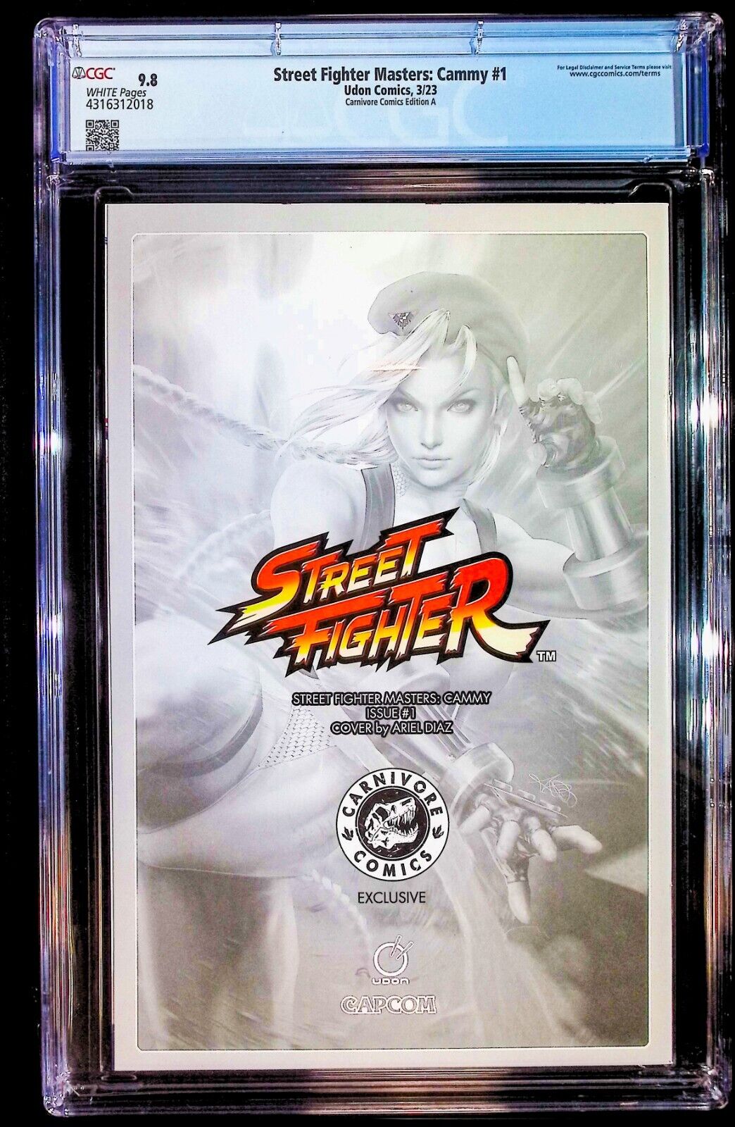 STREET FIGHTER MASTERS CAMMY #1 - ARIEL DIAZ VIRGIN VARIANT +COA LTD 500 CGC 9.8