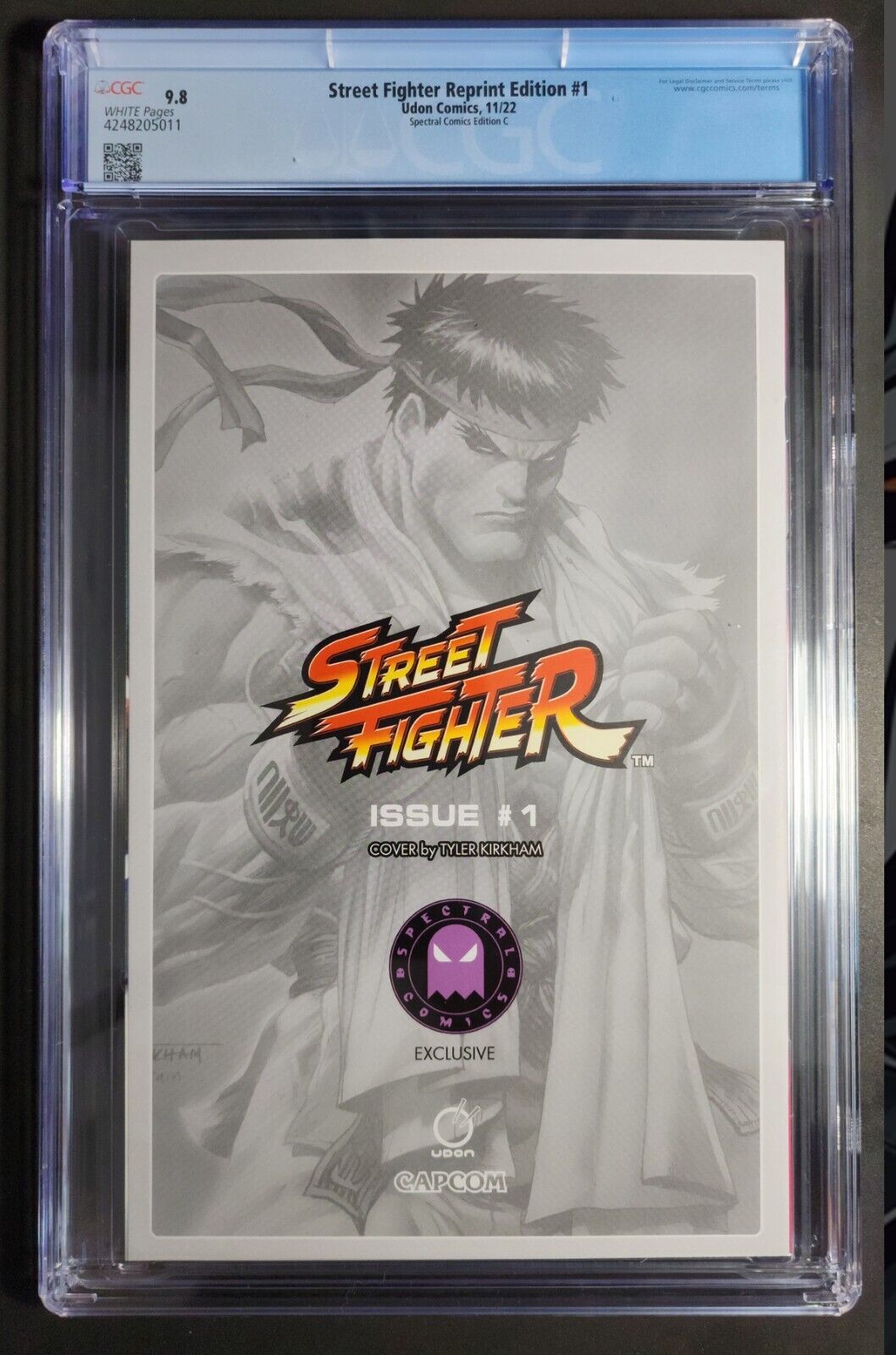 STREET FIGHTER REPRINT EDITION #1 - TYLER KIRKHAM VIRGIN VARIANT CGC 9.8 NM/M