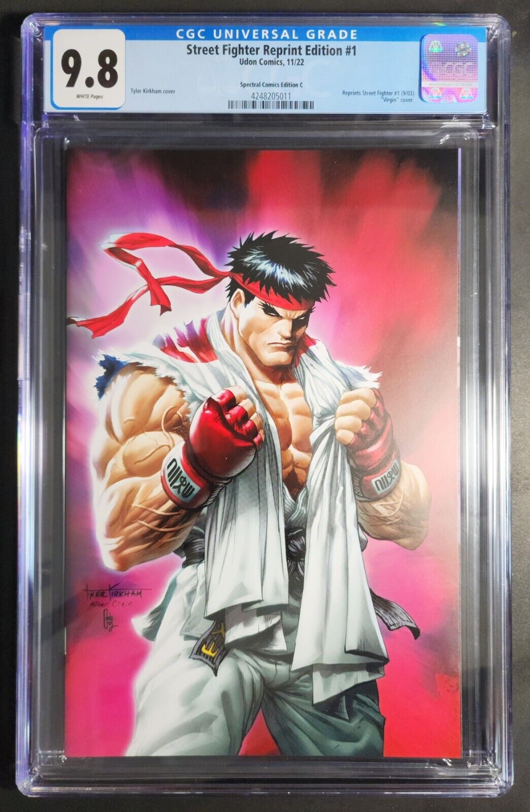 STREET FIGHTER REPRINT EDITION #1 - TYLER KIRKHAM VIRGIN VARIANT CGC 9.8 NM/M