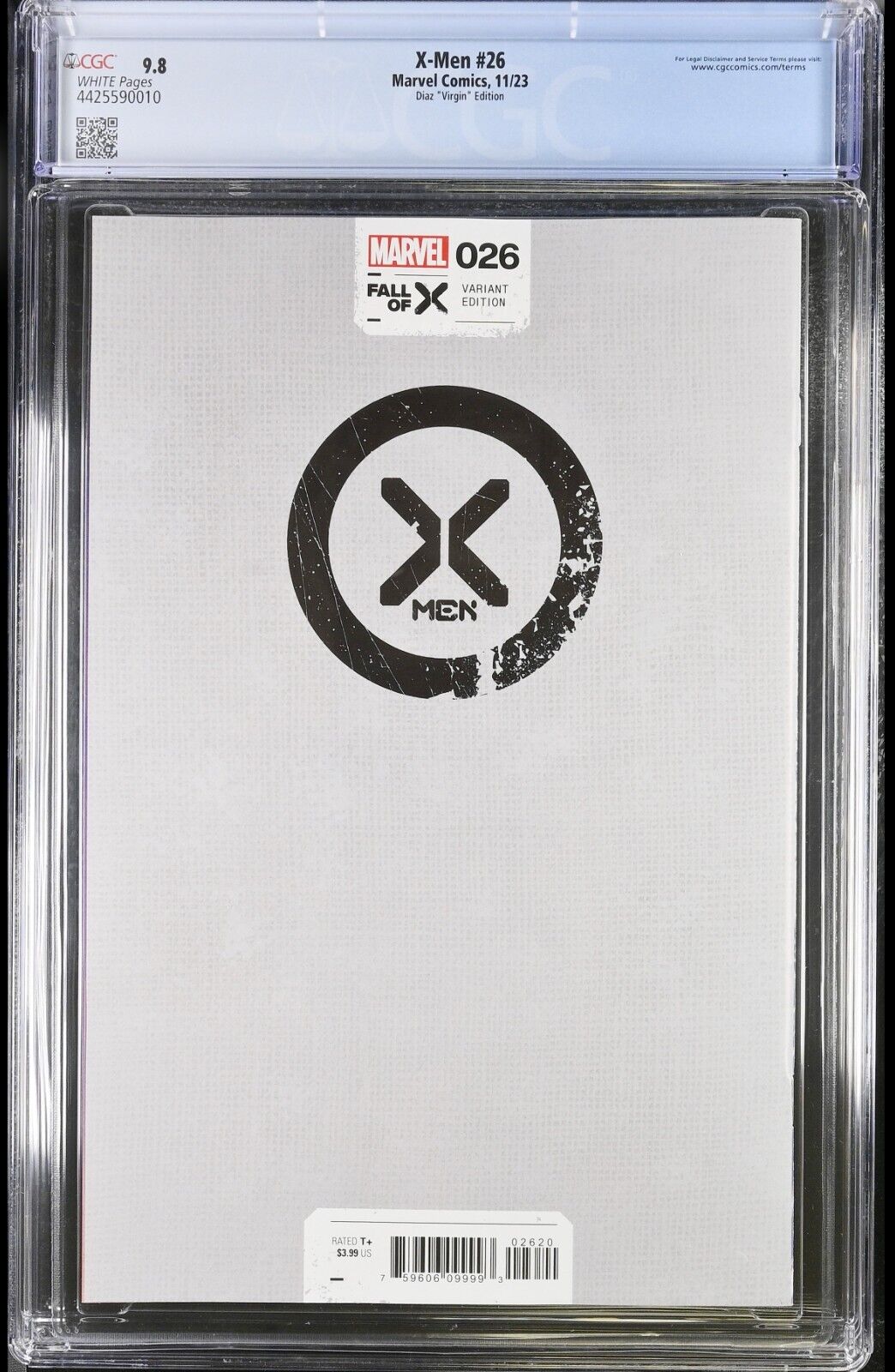 X-MEN #26 - ARIEL DIAZ VIRGIN VARIANT MARVEL COMICS 2023 EMMA FROST CGC 9.8