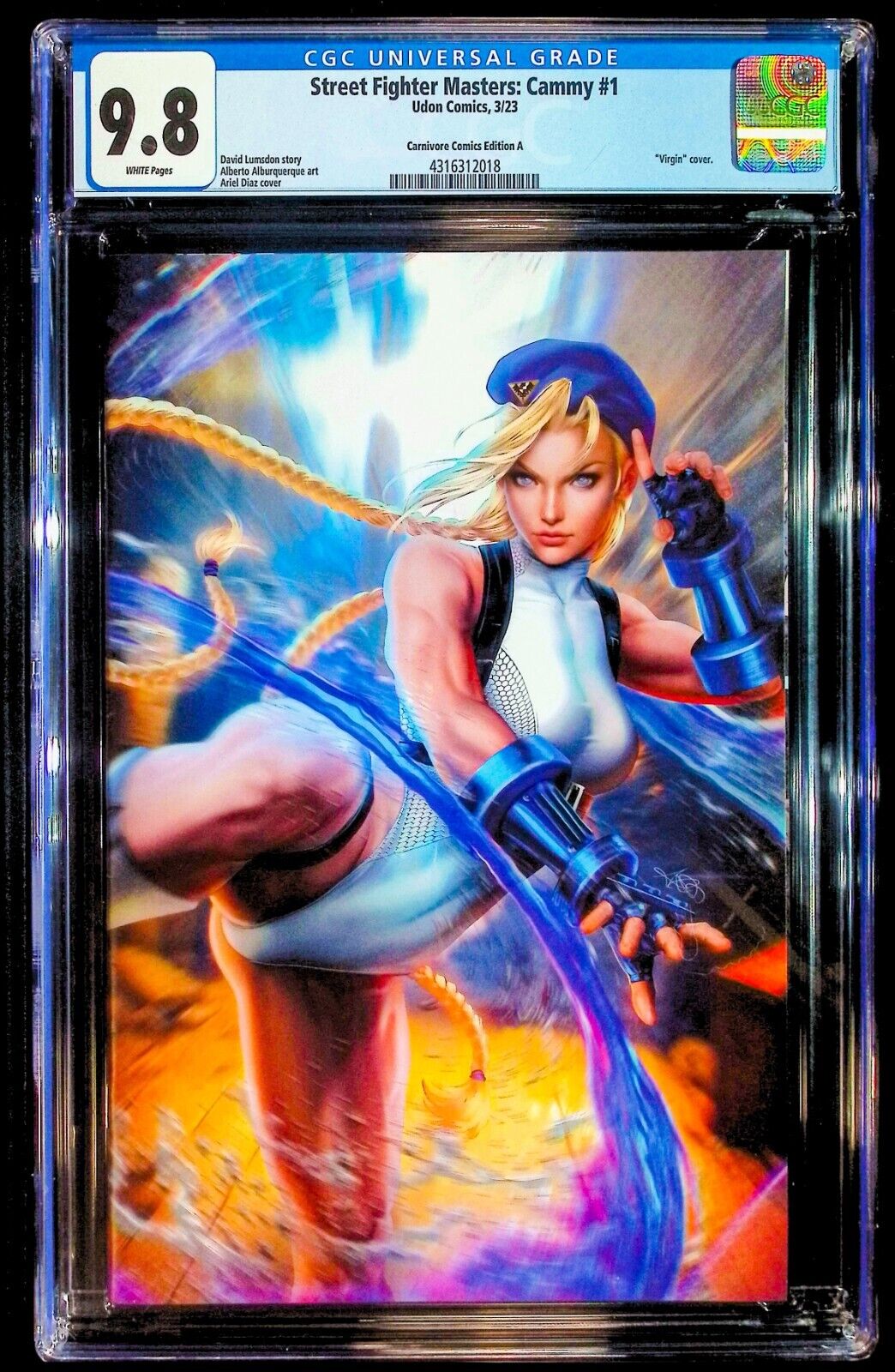 STREET FIGHTER MASTERS CAMMY #1 - ARIEL DIAZ VIRGIN VARIANT +COA LTD 500 CGC 9.8