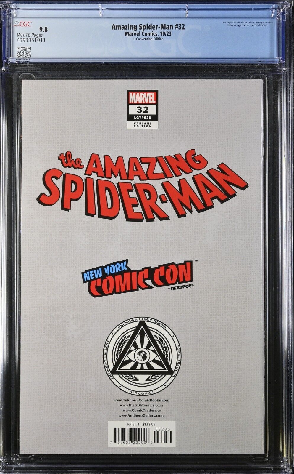 AMAZING SPIDER-MAN #32 - LEIRIX LI FOIL VARIANT CONVENTION EDITION NYCC CGC 9.8