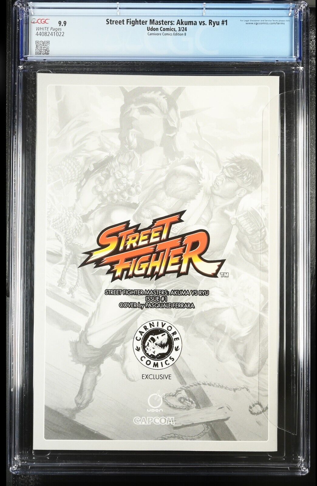 STREET FIGHTER MASTERS AKUMA VS RYU #1 - PASQUALE FERRARA VIRGIN VARIANT CGC 9.9