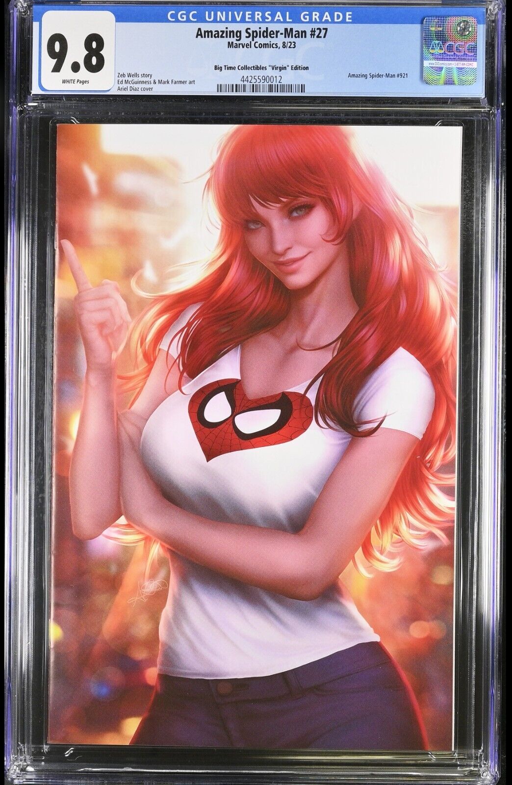 AMAZING SPIDERMAN #27 - ARIEL DIAZ VIRGIN VARIANT MARVEL COMICS 2023 CGC 9.8