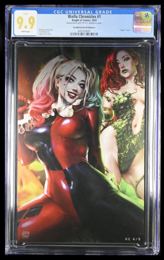 WAIFU CHRONICLES #1 - LOGAN CURE COVER A METAL VIRGIN AP 4/5 CGC 9.9