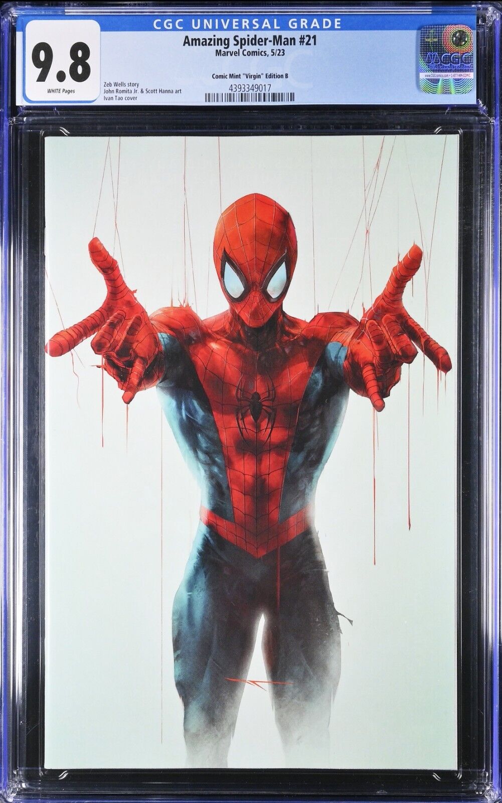 AMAZING SPIDER-MAN #21 IVAN TAO VIRGIN VARIANT MEGACON 2024 LTD 400 +COA CGC 9.8