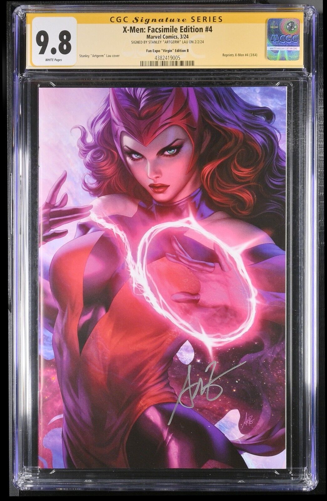 X-MEN FACSIMILE EDITION #4 - ARTGERM VIRGIN FAN EXPO EDITION B SIGNED CGC 9.8