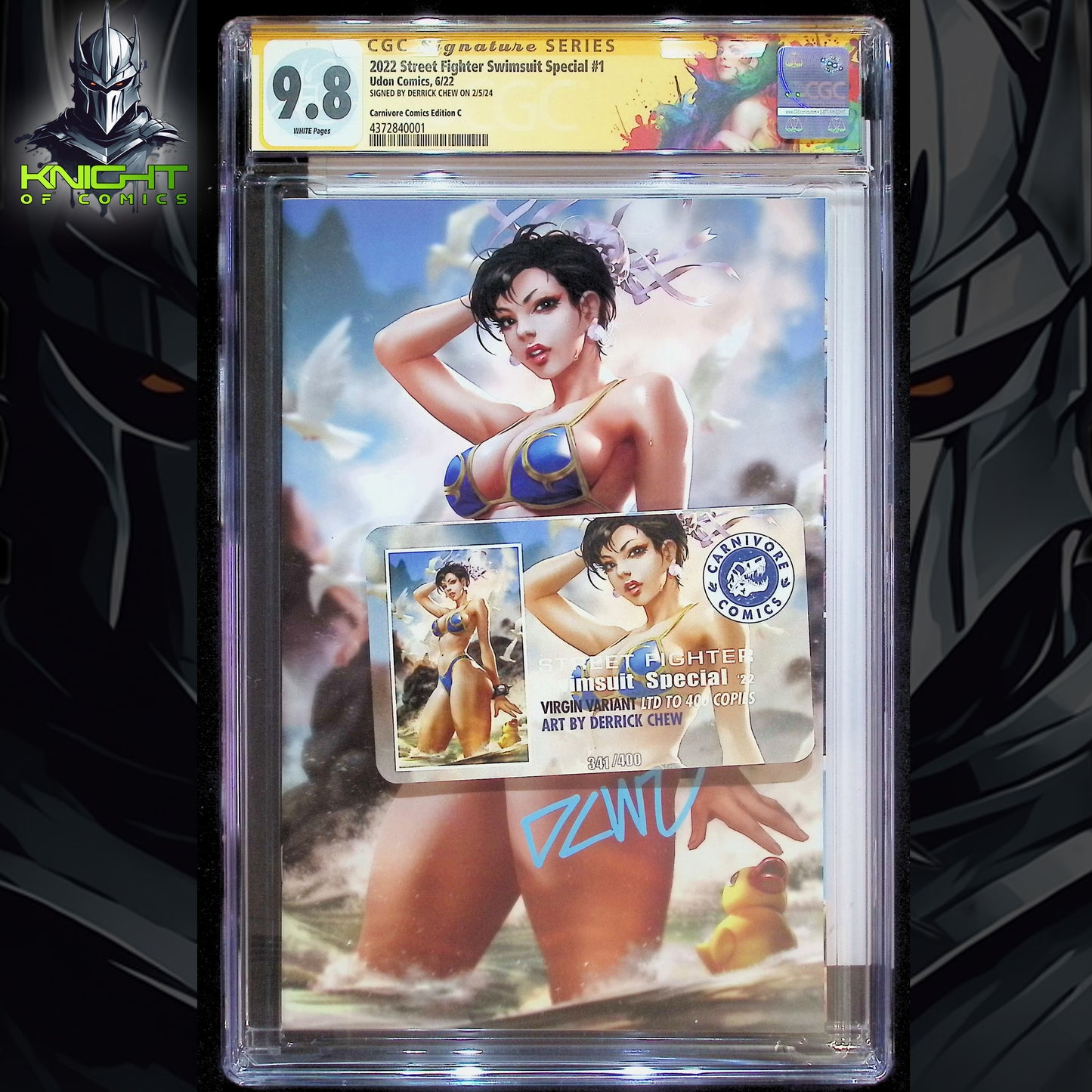 STREET FIGHTER SWIMSUIT SPECIAL 2022 #1 - CHEW VIRGIN +COA +LABEL SIGNED CGC 9.8