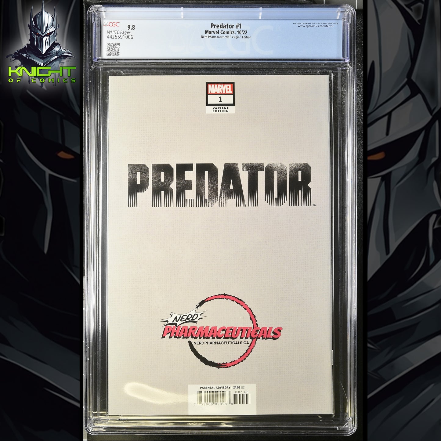 PREDATOR #1 - KEN LASHLEY VIRGIN VARIANT EXCLUSIVE MARVEL COMICS 2022 CGC 9.8