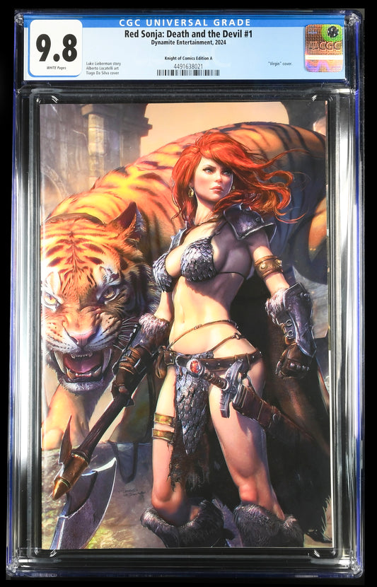 RED SONJA DEATH AND THE DEVIL #1 - TIAGO DA SILVA VIRGIN COVER A CGC 9.8