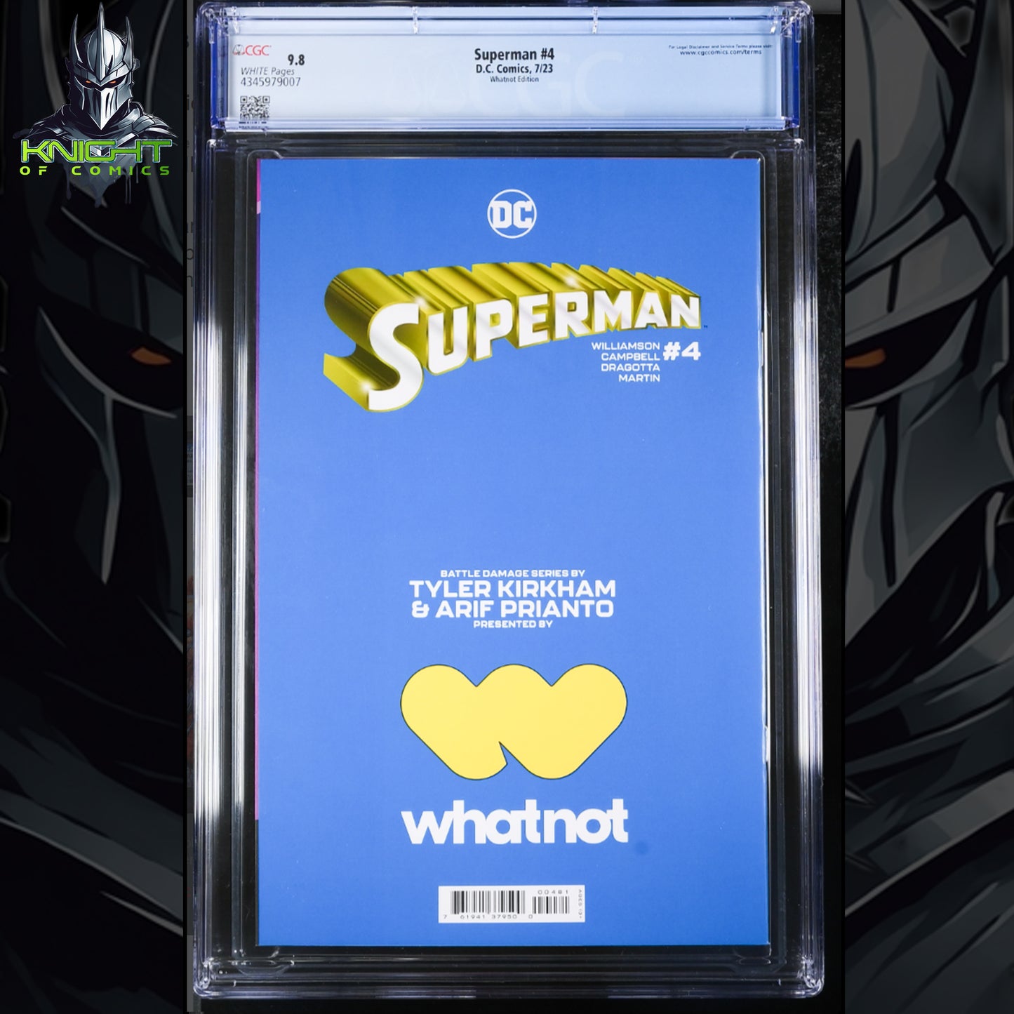 SUPERMAN #4 - TYLER KIRKHAM VIRGIN VARIANT BATTLE DAMAGE DC COMICS CGC 9.8