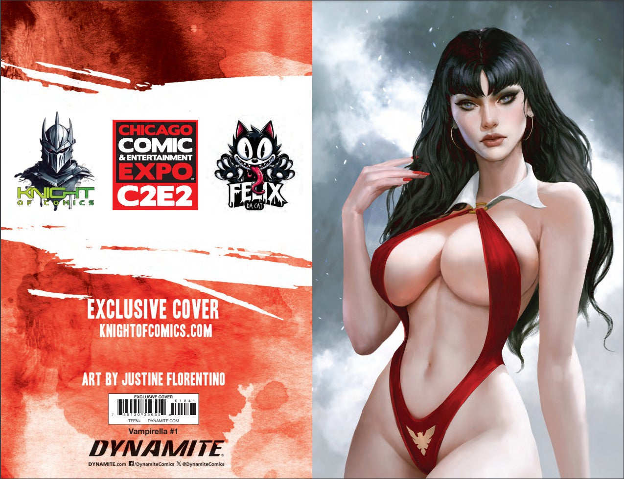 VAMPIRELLA #1 - JUSTINE FLORENTINO VIRGIN VARIANT C2E2 2025 EXCLUSIVE SET OF TWO - PRESALE 04/11