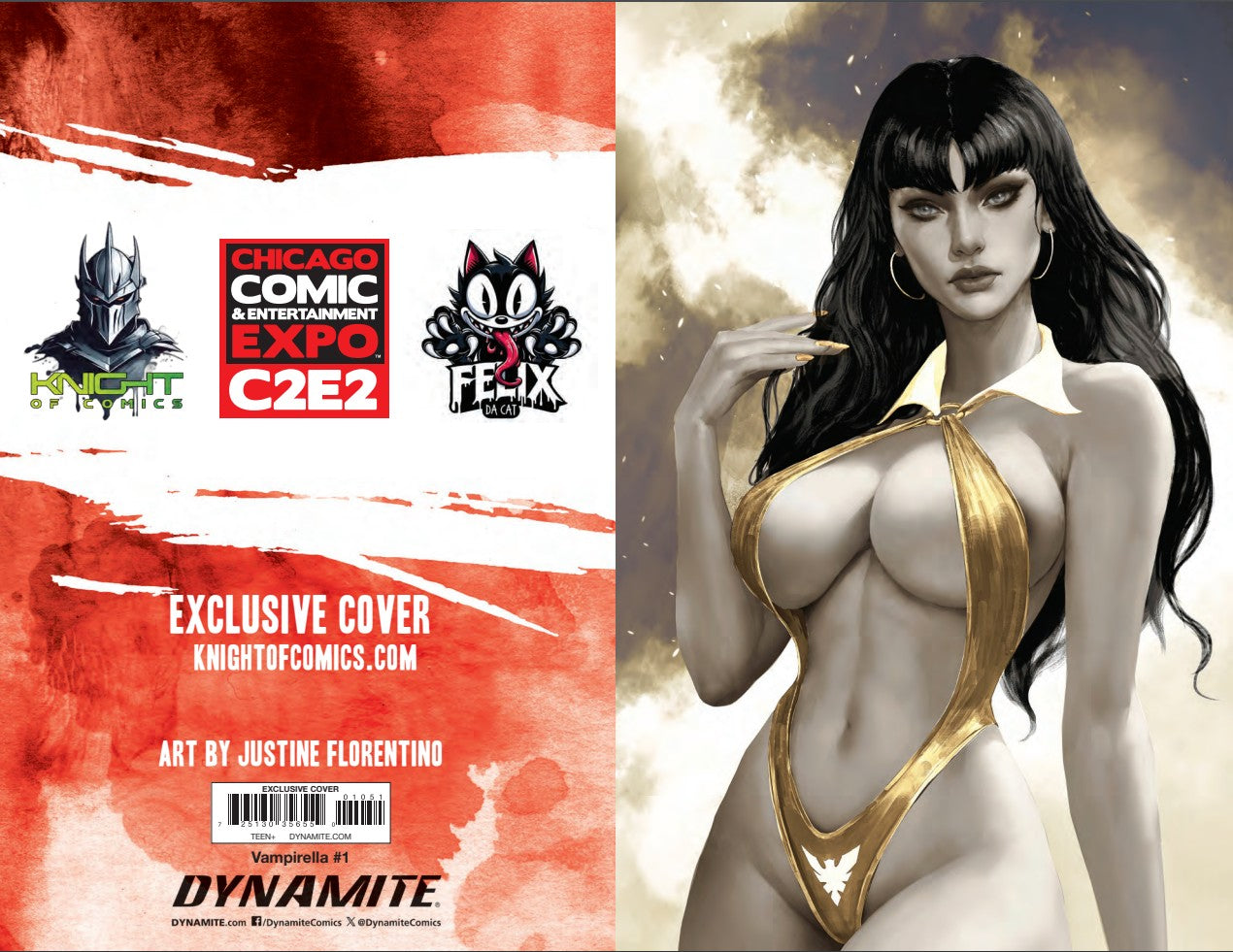 VAMPIRELLA #1 - JUSTINE FLORENTINO VIRGIN VARIANT C2E2 2025 EXCLUSIVE SET OF TWO - PRESALE 04/11