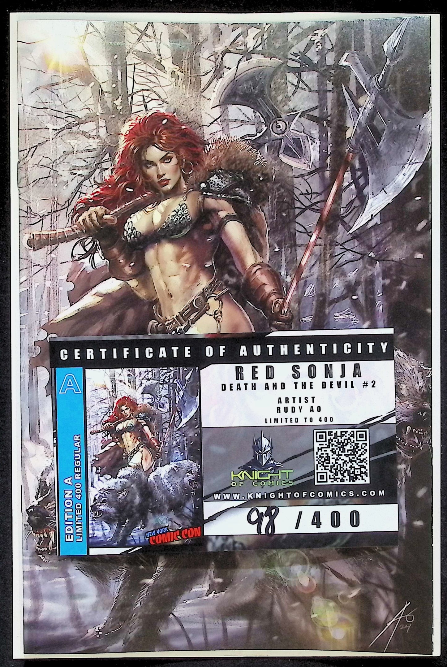 RED SONJA: DEATH AND THE DEVIL #2 - RUDY AO VIRGIN NYCC 2024 EXCLUSIVE +COA