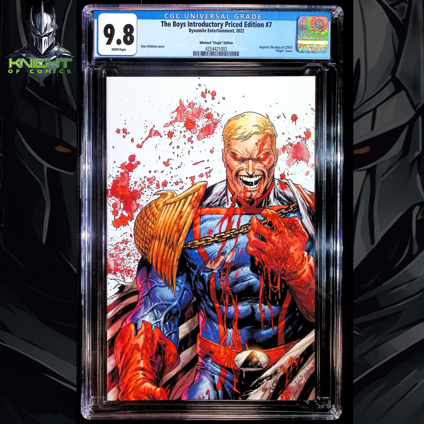 THE BOYS #7 - TYLER KIRKHAM BATTLE DAMAGE VIRGIN VARIANT DYNAMITE CGC 9.8 NM/M